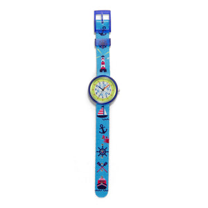 Kids Time Teaching Boy’s Watch (Jolly Marine).  Easy to read and teach time telling. Cute design perfect for gift and birthdays.  Tell Time Fun.  Learn to Tell Time.