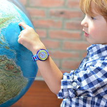 Load image into Gallery viewer, Kids Time Teaching Boy’s Watch (Jolly Marine).  Easy to read and teach time telling. Cute design perfect for gift and birthdays.  Tell Time Fun.  Learn to Tell Time.