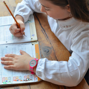 Kids Time Teaching Girl’s Watch (Magical Unicorn and Emojis).  Easy to read and teach time telling. Cute design perfect for gift and birthdays.  Tell Time Fun.  Learn to Tell Time.