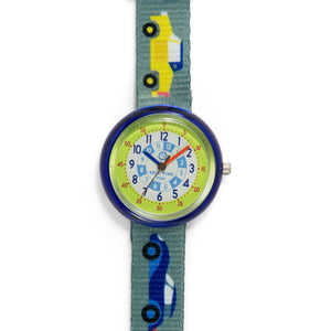 Kids Time Teaching Boys Watch (Cool Cars).  Easy to read and teach time telling. Cute design perfect for gift and birthdays.  Tell Time Fun.  Learn to Tell Time.