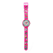Load image into Gallery viewer, Kids Time Teaching Girl’s Watch (Magical Unicorn and Emojis).  Easy to read and teach time telling. Cute design perfect for gift and birthdays.  Tell Time Fun.  Learn to Tell Time.